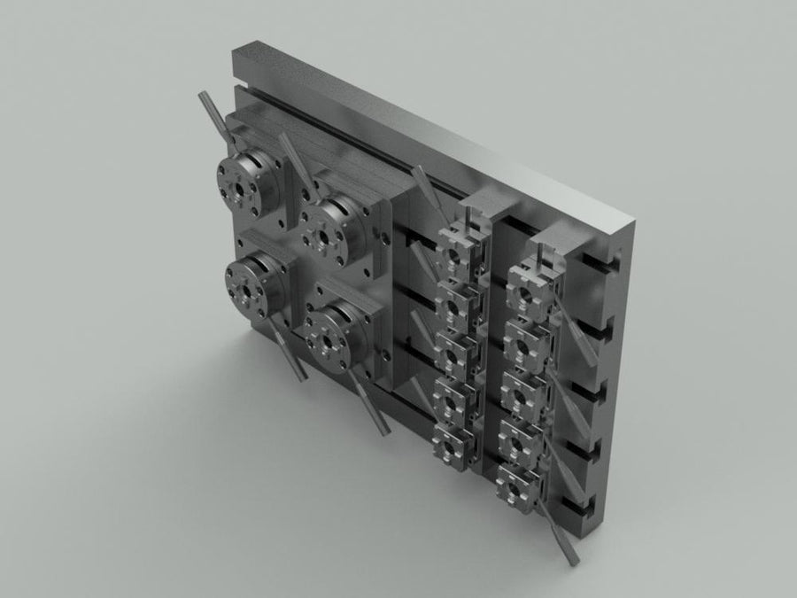 MaxxMacro® Doce QuickChucks de 54 + cuatro QuickChucks de 100 Multi-System para Makino Máquinas F5